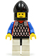 Minifig No: cas145  Name: Scale Mail - Red with Blue Arms, White Legs with Black Hips, Black Chin-Guard