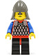 Minifig No: cas150  Name: Scale Mail - Red with Blue Arms, Black Legs with Red Hips, Dark Gray Neck-Protector