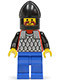 Minifig No: cas152  Name: Scale Mail - Red with Black Arms, Blue Legs, Black Chin-Guard
