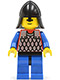 Minifig No: cas153  Name: Scale Mail - Red with Blue Arms, Blue Legs with Black Hips, Black Neck-Protector