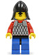 Minifig No: cas154  Name: Scale Mail - Red with Red Arms, Blue Legs with Black Hips, Black Neck-Protector