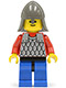 Minifig No: cas155  Name: Scale Mail - Red with Red Arms, Blue Legs with Black Hips, Dark Gray Neck-Protector