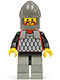 Minifig No: cas157  Name: Scale Mail - Red with Black Arms, Light Gray Legs with Black Hips, Dark Gray Chin-Guard