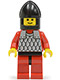 Minifig No: cas161  Name: Scale Mail - Red with Red Arms, Red Legs with Black Hips, Black Chin-Guard