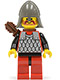 Minifig No: cas163a  Name: Scale Mail - Red with Black Arms, Red Legs with Black Hips, Dark Gray Neck-Protector, Quiver