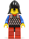Minifig No: cas164  Name: Scale Mail - Red with Blue Arms, Red Legs with Black Hips, Black Neck-Protector