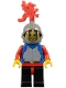 Minifig No: cas179  Name: Breastplate - Blue with Red Arms, Black Legs with Red Hips, Dark Gray Grille Helmet, Red Plume Dragon