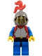 Lot ID: 407063220  Minifig No: cas189  Name: Breastplate - Red with Blue Arms, Blue Legs with Black Hips, Dark Gray Grille Helmet, Red Plume