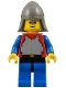 Minifig No: cas199  Name: Breastplate - Red with Blue Arms, Blue Legs with Black Hips, Dark Gray Neck-Protector