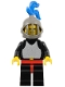 Lot ID: 344144729  Minifig No: cas217  Name: Breastplate - Black, Black Legs and Red Hips, Dark Gray Grille Helmet, Blue Plume, Black Plastic Cape
