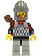 Minifig No: cas235  Name: Scale Mail - Red with Black Arms, Light Gray Legs with Black Hips, Dark Gray Chin-Guard, Quiver