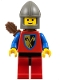 Lot ID: 378786387  Minifig No: cas238  Name: Crusader Axe - Red Legs with Black Hips, Dark Gray Chin-Guard, Quiver