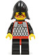 Minifig No: cas318  Name: Scale Mail - Red with Black Arms, Black Legs with Red Hips, Black Neck-Protector, Black Plastic Cape
