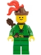Minifig No: cas320  Name: Forestman - Pouch, Brown Hat, Red 3-Feather Plume, Quiver