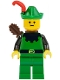 Minifig No: cas321  Name: Forestman - Black, Green Hat, Red Feather, Quiver