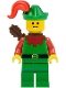 Minifig No: cas323  Name: Forestman - Red, Green Hat, Red Plume, Quiver