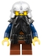 Minifig No: cas354  Name: Fantasy Era - Dwarf, Black Beard, Metallic Silver Helmet with Studded Bands, Dark Blue Arms