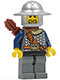 Minifig No: cas361  Name: Fantasy Era - Crown Knight Scale Mail with Chest Strap, Helmet with Broad Brim, 3 Spots under Left Eye, Quiver