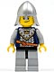 Minifig No: cas382  Name: Fantasy Era - Crown Knight Scale Mail with Crown, Helmet with Neck Protector, Crooked Smile