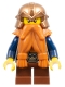 Minifig No: cas390  Name: Fantasy Era - Dwarf, Dark Orange Beard, Copper Helmet with Studded Bands, Dark Blue Arms