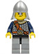 Minifig No: cas417  Name: Fantasy Era - Crown Knight Scale Mail with Chest Strap, Helmet with Neck Protector, Crooked Smile