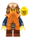 Minifig No: cas431  Name: Fantasy Era - Dwarf, Dark Orange Beard, Copper Helmet with Studded Bands, Dark Blue Arms, Smirk and Stubble Beard