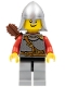 Minifig No: cas448  Name: Kingdoms - Lion Knight Scale Mail with Chest Strap and Belt, Helmet with Neck Protector, Quiver, Open Grin