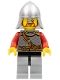 Minifig No: cas450  Name: Kingdoms - Lion Knight Scale Mail with Chest Strap and Belt, Helmet with Neck Protector, Brown Beard Rounded