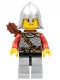 Minifig No: cas472  Name: Kingdoms - Lion Knight Scale Mail with Chest Strap and Belt, Helmet with Neck Protector, Quiver, Smirk