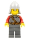 Minifig No: cas478a  Name: Kingdoms - Lion Knight Scale Mail with Chest Strap and Belt, Helmet with Neck Protector, Black Eyebrows, Thin Grin