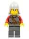 Minifig No: cas478b  Name: Kingdoms - Lion Knight Scale Mail with Chest Strap and Belt, Helmet with Neck Protector, Reddish Brown Eyebrows, Thin Grin