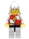 Minifig No: cas497  Name: Kingdoms - Lion Knight Quarters, Helmet with Neck Protector, Crooked Smile and Scar
