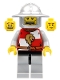 Minifig No: cas498  Name: Kingdoms - Lion Knight Quarters, Helmet with Broad Brim, Vertical Cheek Lines, Mouth Closed / Mouth Open Scared Pattern