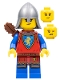Minifig No: cas564  Name: Lion Knight - Female, Flat Silver Neck Protector, Quiver, Freckles