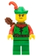 Minifig No: cas572  Name: Forestwoman - Red, Green Hat, Red Feather, Quiver
