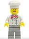 Minifig No: chef005  Name: Chef - Light Gray Legs, Moustache