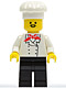 Minifig No: chef007  Name: Chef - Black Legs, Moustache (Undetermined Type)
