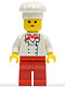 Minifig No: chef008  Name: Chef - Red Legs, Female