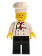 Minifig No: chef014  Name: Chef - White Torso with 8 Buttons, Black Legs, Standard Grin