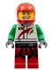 Minifig No: col270  Name: Race Car Driver, White Octan Race Suit with Octan Logo, Black Leg Straps with Carabiner