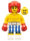 Lot ID: 364194223  Minifig No: col304  Name: Boxer, Black Eye, Blue and White Striped Trunks