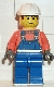Minifig No: con002  Name: Overalls with Safety Stripe Blue, White Construction Helmet