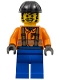 Minifig No: con006  Name: Construction Worker - Orange Shirt, Black Construction Helmet