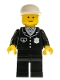 Minifig No: cop012  Name: Police - Suit with 4 Buttons, Black Legs, White Cap