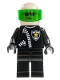 Minifig No: cop018  Name: Police - Zipper with Sheriff Star, White Helmet, Trans-Green Visor