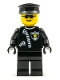 Minifig No: cop025  Name: Police - Zipper with Sheriff Star, Black Hat