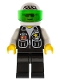 Minifig No: cop036  Name: Police - Sheriff Star and 2 Pockets, Black Legs, White Arms, White Helmet with Police Pattern, Trans-Green Visor