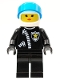 Minifig No: cop047  Name: Police - Zipper with Sheriff Star, White Helmet, Trans-Dark Blue Visor, Female