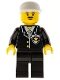Minifig No: cop051  Name: Police - Suit with Sheriff Star, Black Legs, White Cap