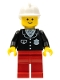 Minifig No: cop052  Name: Police - Suit with 4 Buttons, Red Legs, White Fire Helmet